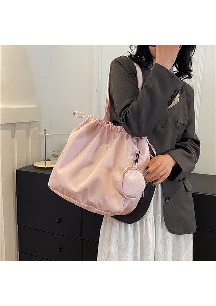 Omuz Çantası Çapraz Çanta Taşınabilir Sokak Stili Içın Yüksek Kaliteli Polyester Bakımı Kolay Kumaş, Pembe (Yurt Dışından)