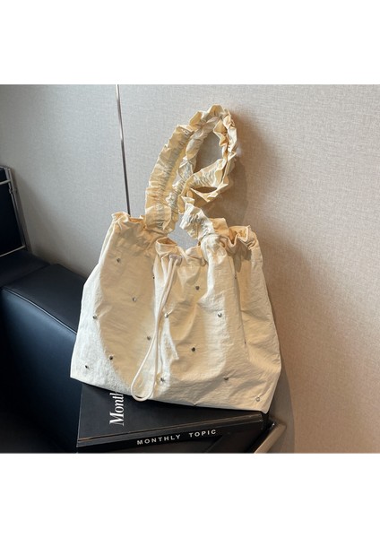 Omuz Çantası Çapraz Çanta Taşınabilir Yüksek Kaliteli Kumaşlar Aşınmaya Dayanıklı Kumaşlar Çok Yönlü Stiller Büyük Kapasite, Bej (Yurt Dışından)