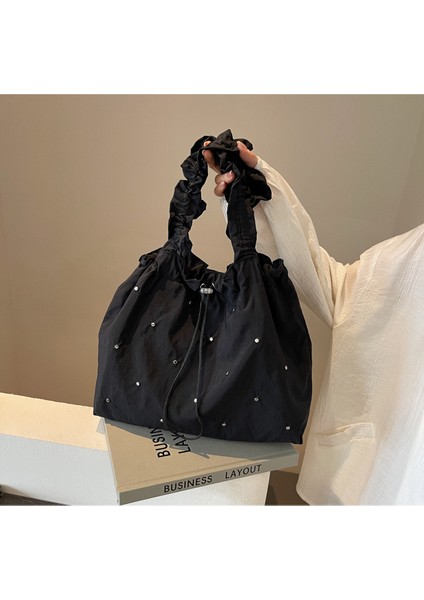 Omuz Çantası Çapraz Çanta Taşınabilir Yüksek Kaliteli Kumaşlar Aşınmaya Dayanıklı Kumaşlar Çok Yönlü Stiller Büyük Kapasite, Siyah (Yurt Dışından)