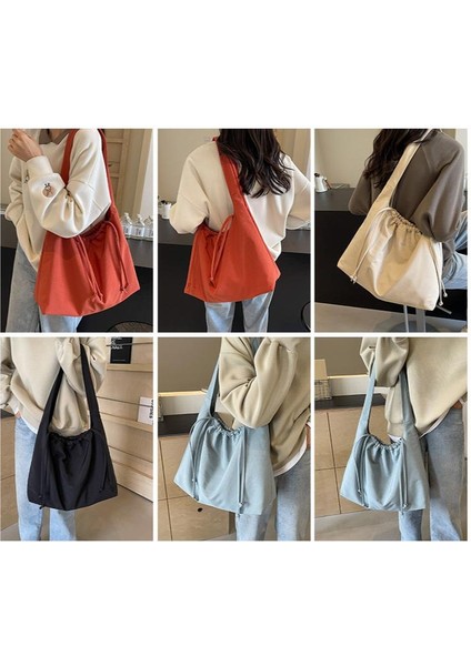 Omuz Çantası Çapraz Çanta Taşınabilir Yüksek Kaliteli Naylon Konforlu Malzeme Basit Stil ve Büyük Kapasite, Bej (Yurt Dışından) fiyatları