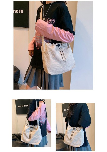 Omuz Çantası Çapraz Çanta Taşınabilir Yüksek Kaliteli Naylon Nefes Alabilen Kumaş Sokak Modası Stili, Siyah (Yurt Dışından) modelleri