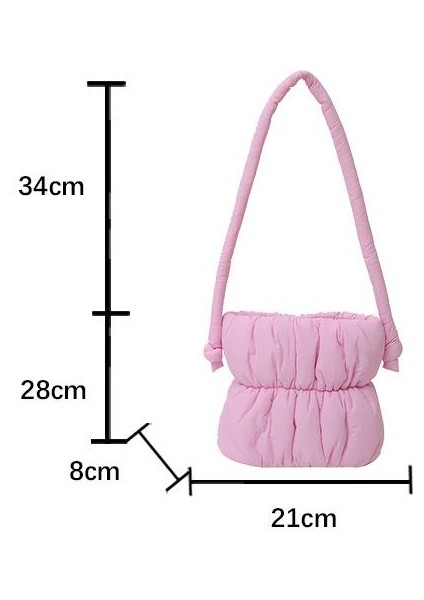 Omuz Çantası Çapraz Çanta Taşınabilir Yüksek Kaliteli Naylon Dayanıklı Kumaş Şık ve Sade Tarzda Pilili Stil, Mavi (Yurt Dışından) fiyatları