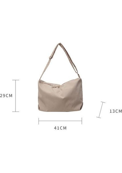 Omuz Çantası Çapraz Çanta Taşınabilir Yüksek Kaliteli Naylon Kumaş Düz Renk Sokak Stili Büyük Kapasite, Siyah (Yurt Dışından) modelleri