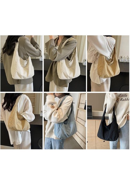 Omuz Çantası Çapraz Çanta Taşınabilir Yüksek Kaliteli Naylon Kumaş Kentsel Sadelik Büyük Kapasite, Siyah (Yurt Dışından) fiyatları