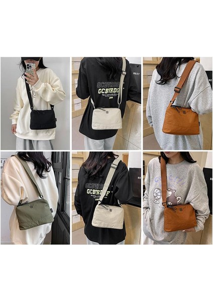 Omuz Çantası Çapraz Çanta Taşınabilir Yüksek Kaliteli Polyester Kumaş Kentsel Taze Stil, Koyu Yeşil (Yurt Dışından) fiyatları