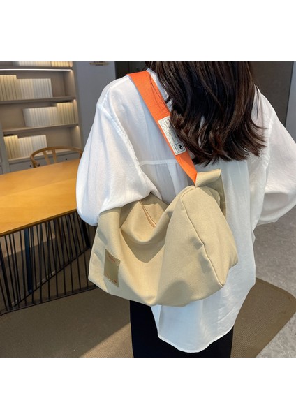 Omuz Çantası Çapraz Çanta Taşınabilir Yüksek Kaliteli Kanvas Kumaş Kentsel Sadelik ve Geniş Kapasite, Haki (Yurt Dışından) fiyatları