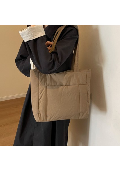 Omuz Çantası Çapraz Çanta Taşınabilir Yüksek Kaliteli Pamuklu Malzeme Kentsel Gündelik Tarz, Haki (Yurt Dışından)