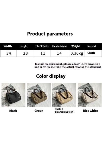 Omuz Çantası Çapraz Çanta Taşınabilir Yüksek Kaliteli Kumaşlar Kentsel Sadelik Büyük Kapasite, Siyah (Yurt Dışından) modelleri