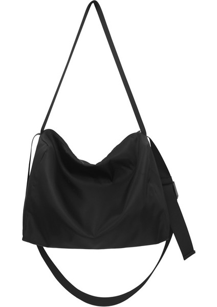 Omuz Çantası Çapraz Çanta Taşınabilir Yüksek Kaliteli ve Konforlu Naylon Malzeme Basit Düz Renk Stili, Siyah (Yurt Dışından)