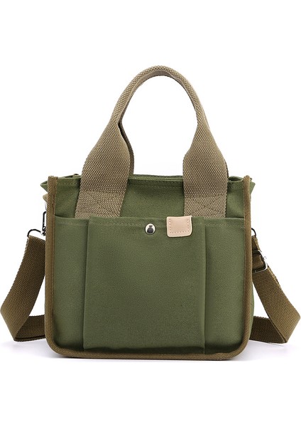 Omuz Çantası Çapraz Çanta Taşınabilir Yüksek Kaliteli Kanvas Malzeme Çok Yönlü Sokak Stili , Yeşil (Yurt Dışından)