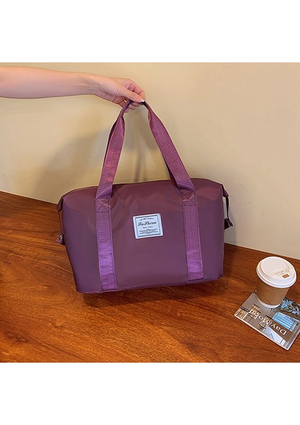 Omuz Çantası Çapraz Çanta Taşınabilir Yüksek Kaliteli Oxford Kumaş Nefes Alabilen Malzeme Retro Tarzı, Koyu Mor (Yurt Dışından)