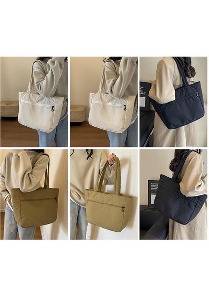 Omuz Çantası Çapraz Çanta Taşınabilir Yüksek Kaliteli Saf Pamuklu Kumaş Sade ve Rahat Bir Tarz, Bej (Yurt Dışından) fiyatları