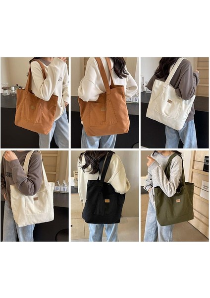 Omuz Çantası Çapraz Çanta Taşınabilir Yüksek Kaliteli Tuval Rahat Malzeme Basit Stil Büyük Kapasite, Yeşil (Yurt Dışından) fiyatları