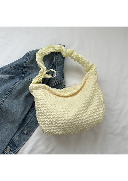 Omuz Çantası Çapraz Çanta Taşınabilir Yüksek Kaliteli Özel Kumaşlar Konforlu Malzemeler Sokak Stili, Sarı (Yurt Dışından)