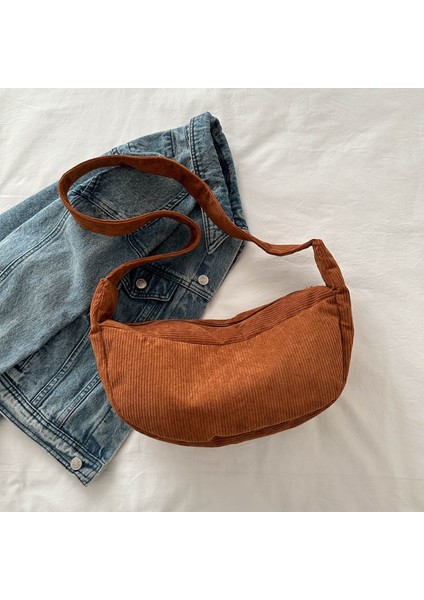 Omuz Çantası Çapraz Çanta Taşınabilir Yüksek Kaliteli Özel Malzemeler Kentsel Sade Stil, Kahverengi (Yurt Dışından)