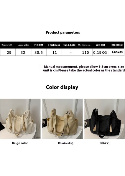 Omuz Çantası Çapraz Çanta Taşınabilir Yüksek Kaliteli Aşınmaya Dayanıklı Kanvas Malzeme Kentsel Sade Stil, Bej (Yurt Dışından) modelleri
