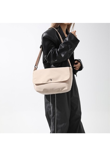 Omuz Çantası Çapraz Çanta Taşınabilir Yüksek Kaliteli Pürüzsüz Naylon Malzeme Düz Renkli Kentsel Stil , Bej (Yurt Dışından) fiyatları