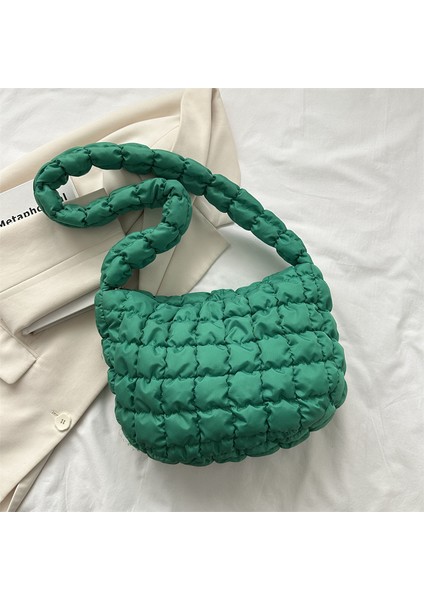 Omuz Çantası Çapraz Çanta Taşınabilir Kaliteli Işçılik Özel Malzemeler Sade Sokak Stili, Yeşil (Yurt Dışından)