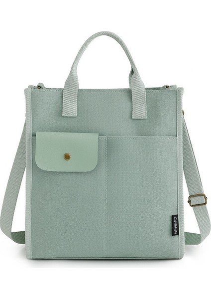 Omuz Çantası Çapraz Çanta Taşınabilir Yüksek Kaliteli Denim Malzeme Basit ve Popüler Stil, Yeşil (Yurt Dışından)