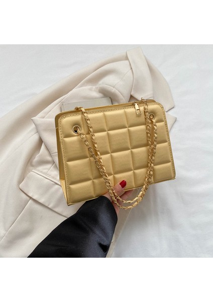 Omuz Çantası Çapraz Çanta Taşınabilir Yüksek Kaliteli Pu Konforlu Malzeme Kentsel Sade Stil, Sarı (Yurt Dışından)