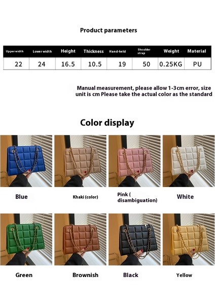 Omuz Çantası Çapraz Çanta Taşınabilir Yüksek Kaliteli Pu Konforlu Malzeme Kentsel Sade Stil, Sarı (Yurt Dışından) modelleri