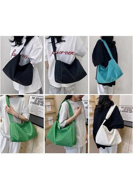 Omuz Çantası Çapraz Çanta Taşınabilir Yüksek Kaliteli Pürüzsüz Naylon Malzeme Düz Renk ve Basit Stil, Beyaz (Yurt Dışından) fiyatları