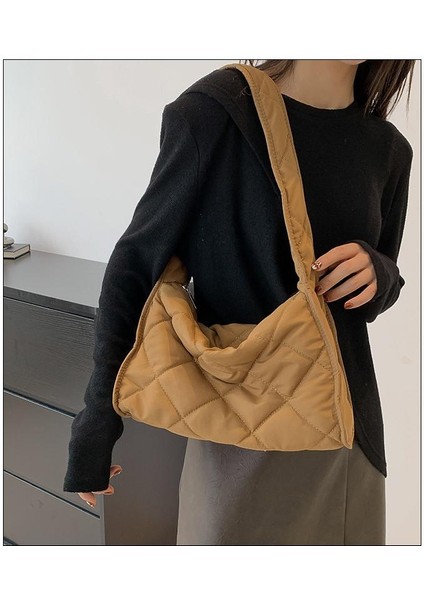 Omuz Çantası Çapraz Çanta Taşınabilir Yüksek Kaliteli Hafif Pamuklu Kumaş Şık ve Sade Stil, Yeşil (Yurt Dışından) fiyatları