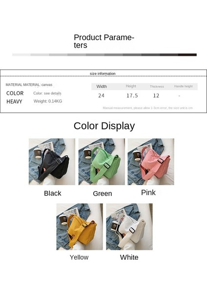 Omuz Çantası Çapraz Çanta Taşınabilir Yüksek Kaliteli Kanvas Kumaş Kentsel Kare Çanta Tarzı, Beyaz (Yurt Dışından) modelleri