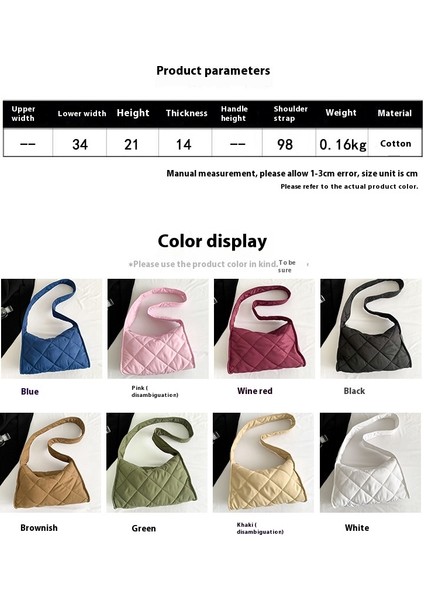 Omuz Çantası Çapraz Çanta Taşınabilir Yüksek Kaliteli Hafif Pamuklu Kumaş Şık ve Sade Stil, Pembe (Yurt Dışından) modelleri