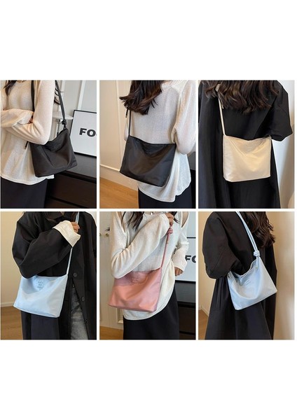 Omuz Çantası Çapraz Çanta Taşınabilir Yüksek Kaliteli Hafif Naylon Kumaş Sokak Modası Stili, Siyah (Yurt Dışından) fiyatları