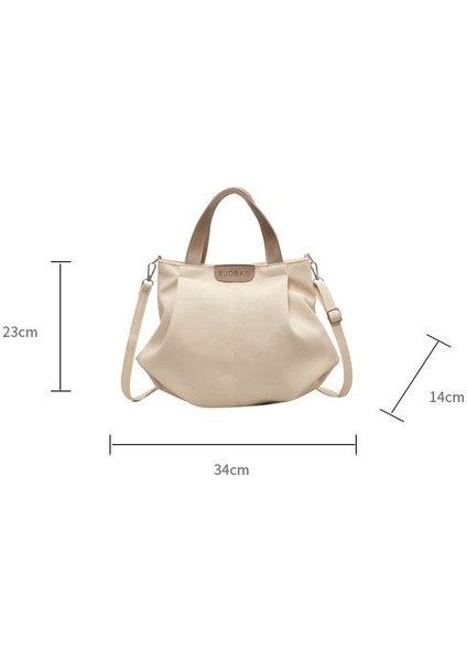 Omuz Çantası Çapraz Çanta Taşınabilir Yüksek Kaliteli Hafif Kanvas Kumaş Sade Sokak Stili, Bej (Yurt Dışından) modelleri