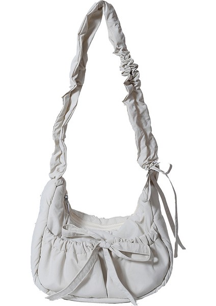 Omuz Çantası Çapraz Çanta Taşınabilir Günlük Stile Uygun Yüksek Kaliteli Aşınmaya Dayanıklı Naylon Malzeme, Beyaz (Yurt Dışından)