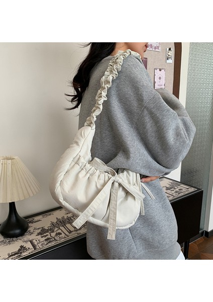 Omuz Çantası Çapraz Çanta Taşınabilir Günlük Stile Uygun Yüksek Kaliteli Aşınmaya Dayanıklı Naylon Malzeme, Beyaz (Yurt Dışından) fiyatları