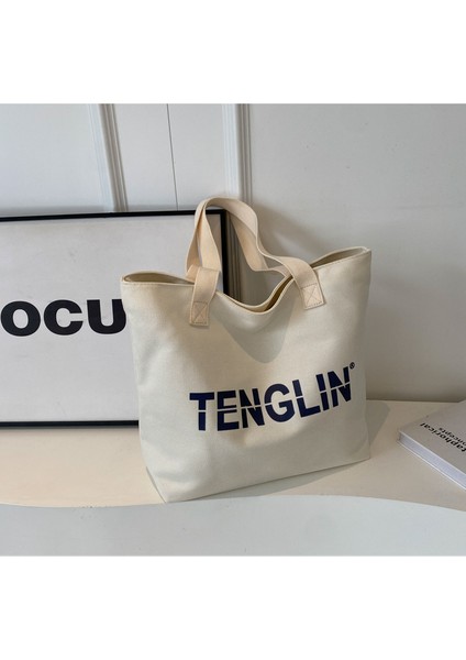 Omuz Çantası Çapraz Çanta Taşınabilir Çok Yönlü Stil Içın Yüksek Kaliteli Hafif Kanvas Kumaş, Bej (Yurt Dışından)