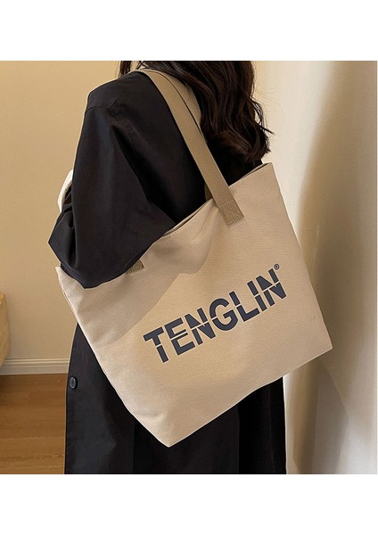 Omuz Çantası Çapraz Çanta Taşınabilir Çok Yönlü Stil Içın Yüksek Kaliteli Hafif Kanvas Kumaş, Bej (Yurt Dışından) fiyatları