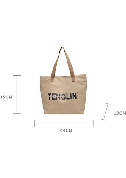 Omuz Çantası Çapraz Çanta Taşınabilir Çok Yönlü Stil Içın Yüksek Kaliteli Hafif Kanvas Kumaş, Bej (Yurt Dışından) modelleri