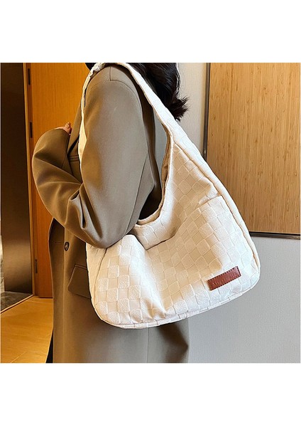 Omuz Çantası Çapraz Çanta Taşınabilir Yüksek Kaliteli Tuval Malzemesi Zarif Ekose Deseni, Pembe (Yurt Dışından) fiyatları