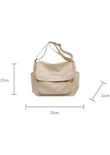 Omuz Çantası Çapraz Çanta Taşınabilir Yüksek Kaliteli Aşınmaya Dayanıklı Kanvas Malzeme Kentsel Düz Renk Stili, Beyaz (Yurt Dışından) modelleri