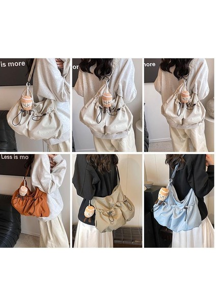 Omuz Çantası Çapraz Çanta Taşınabilir Çok Yönlü Stil Içın Yüksek Kaliteli Hafif Naylon Kumaş, Bej (Yurt Dışından) fiyatları