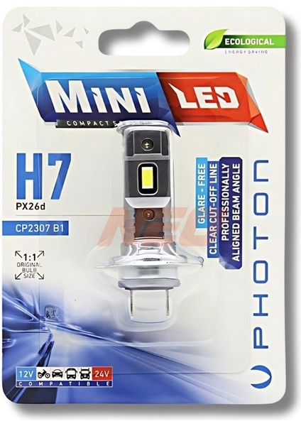 Mini H7 Kompakt LED (Tekli Blister)