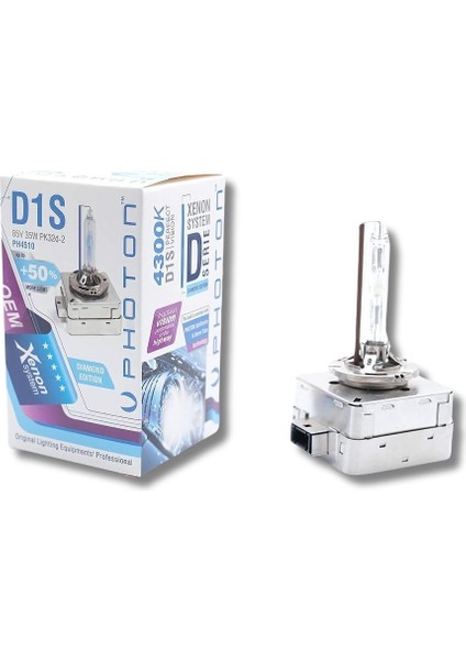 D1S 4300K Gün Işığı Xenon Ampül+%50 Fazla Işık