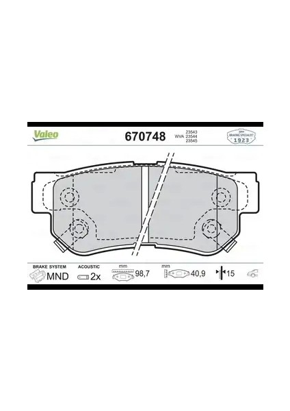 Fren Balatası Arka Takım Hyundai Elantra 06-10 /santafe 01-06/ Tucson 04-08