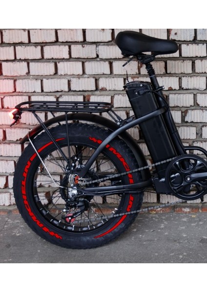 Michelin + Şerit Elektrikli Bisiklet Lastik Yazısı 8Adet Lastik Stiker E-Bike Lastik Sticker Kırmızı fiyatları