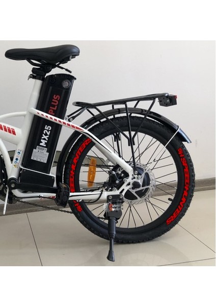 Elektrikli Bisiklet Speedhunters Lastik Yazısı 8adet Lastik Sticker Rks E-Bike Lastik Stiker Kırmızı