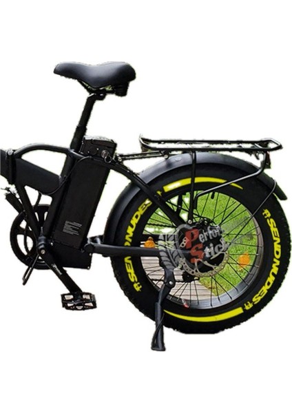 Elektrikli Bisiklet Send Nudes + Şerit Lastik Yazısı 8Adet Lastik Sticker Rks E-Bike Lastik Stikeri Sarı
