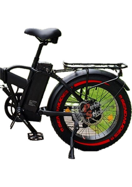 Elektrikli Bisiklet Send Nudes + Şerit Lastik Yazısı 8Adet Lastik Sticker Rks E-Bike Lastik Stikeri Kırmızı