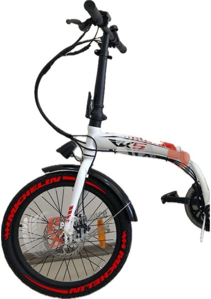 Michelin + Kuyruk Elektrikli Bisiklet Lastik Yazısı 8 Adet Lastik Sticker Rks E-Bike Lastik Stikeri Kırmızı