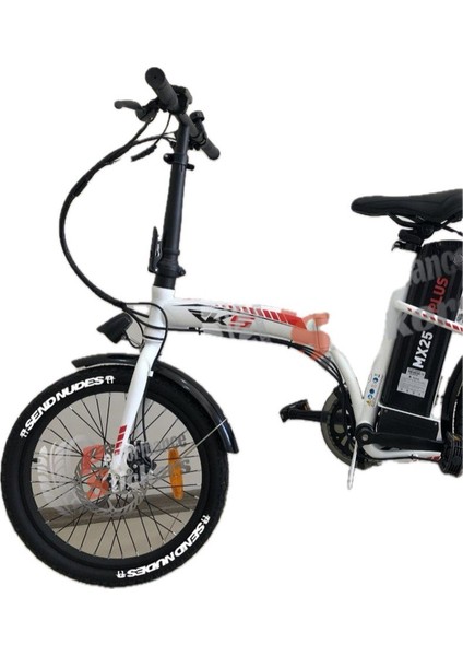 Elektrikli Bisiklet Send Nudes 8Adet Lastik Yazısı Rks E-Bike Lastik Stickeri Lastik Stiker Beyaz