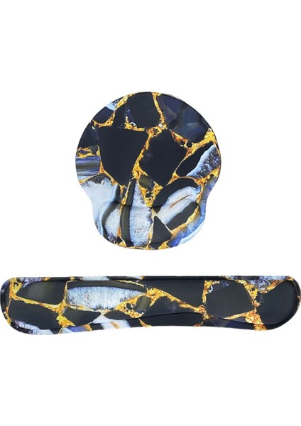 Desenli Ergonomik Oyuncu Gaming Mouse Pad ve Bilek Desteği Set