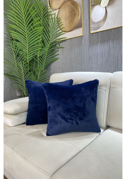 Tavşan Peluş Kırlent Kılıfı - Lacivert ( 1 Adet )